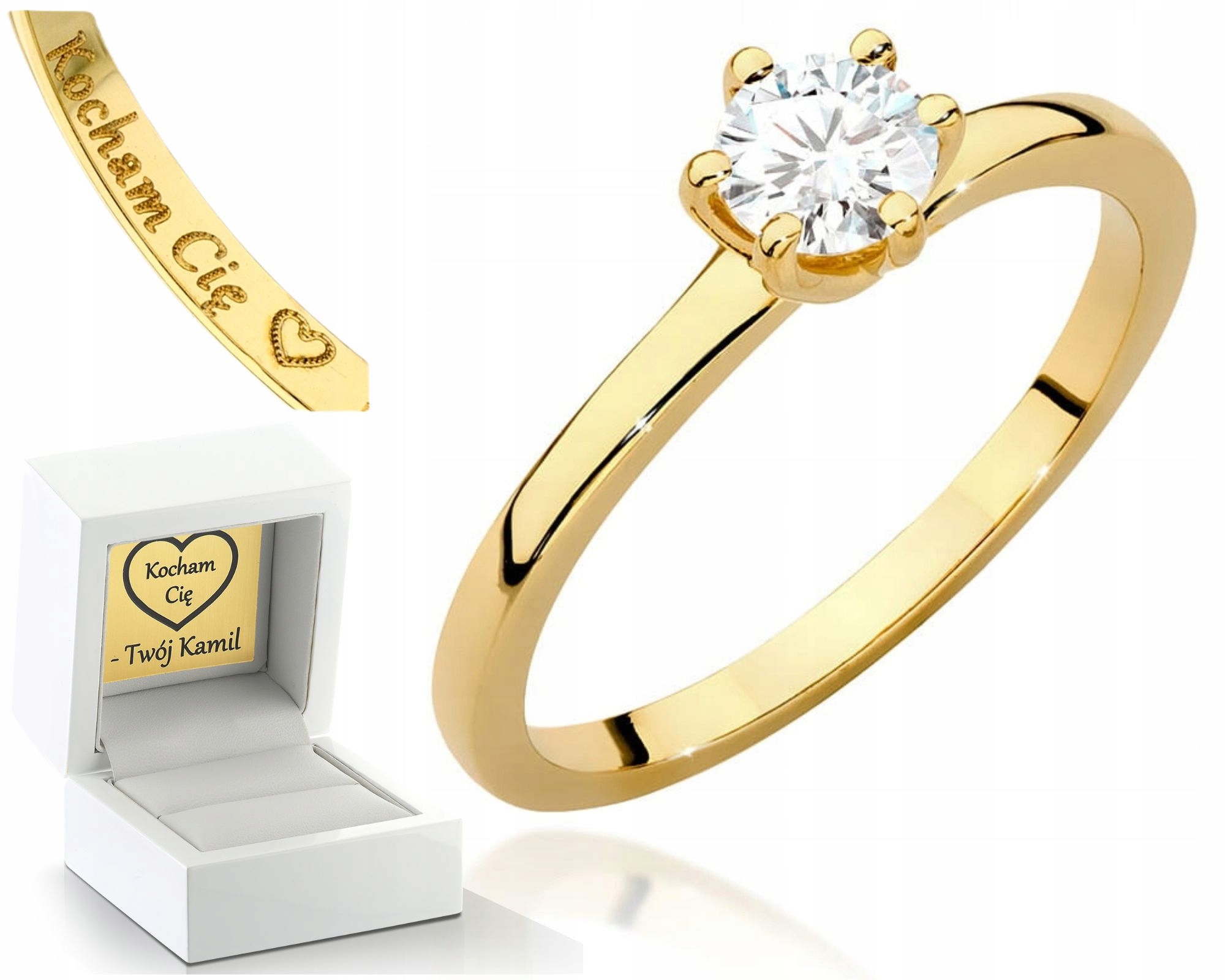 Zlatý Prstýnek S Briliantem 585 Gravírování Bonus