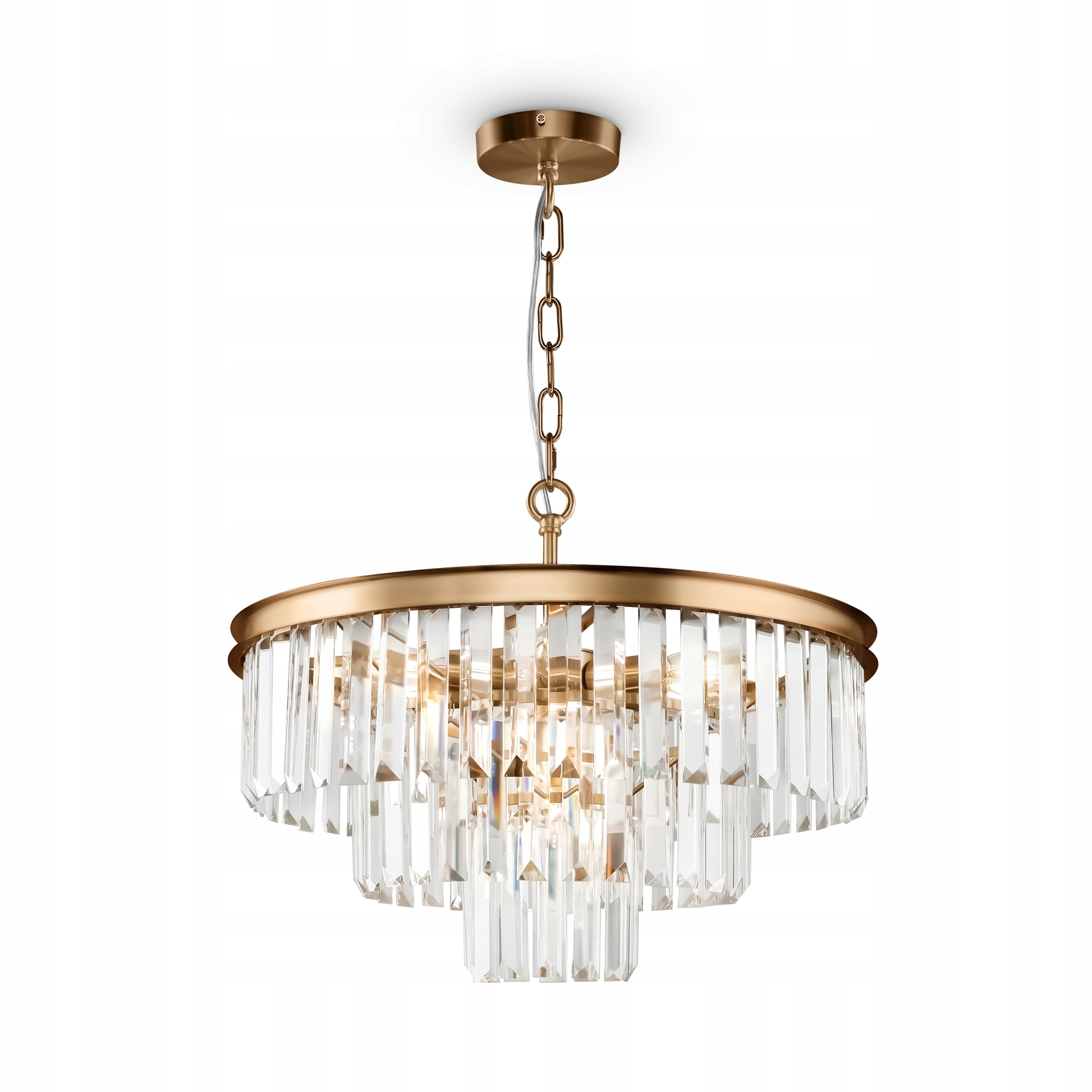 Závěsná lampa lustr zlatý glamour křišťálový na řetězu 50 cm Maytoni