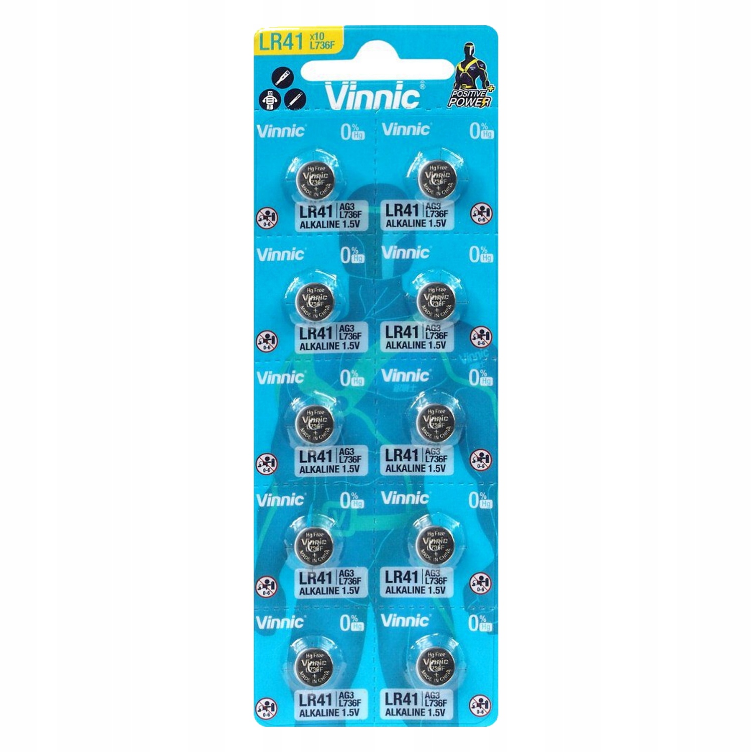 

Bateria Vinnic AG03 LR41 1,5V blister 10 szt.