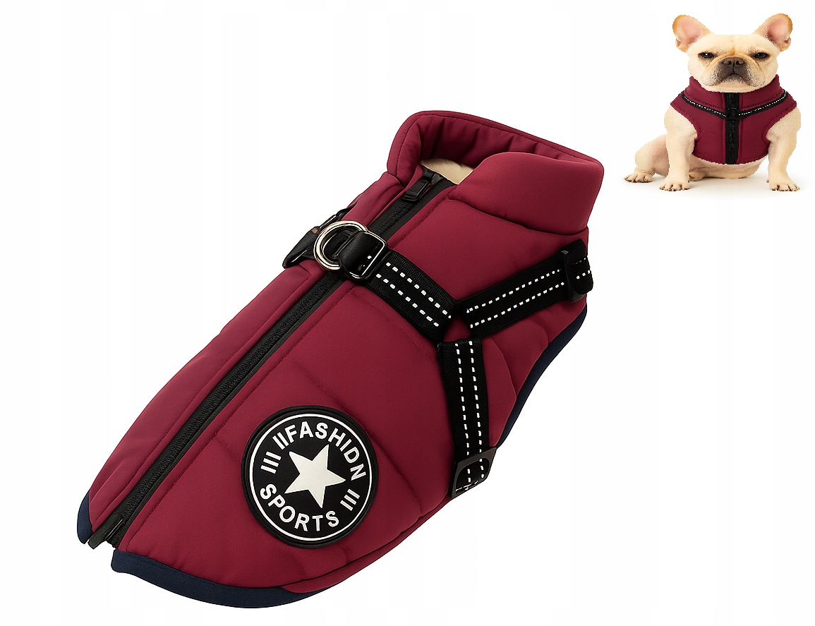 Levně Zimní oblečení Bunda pro psa na zimu Fialová s ramenními popruhy Velikost XL