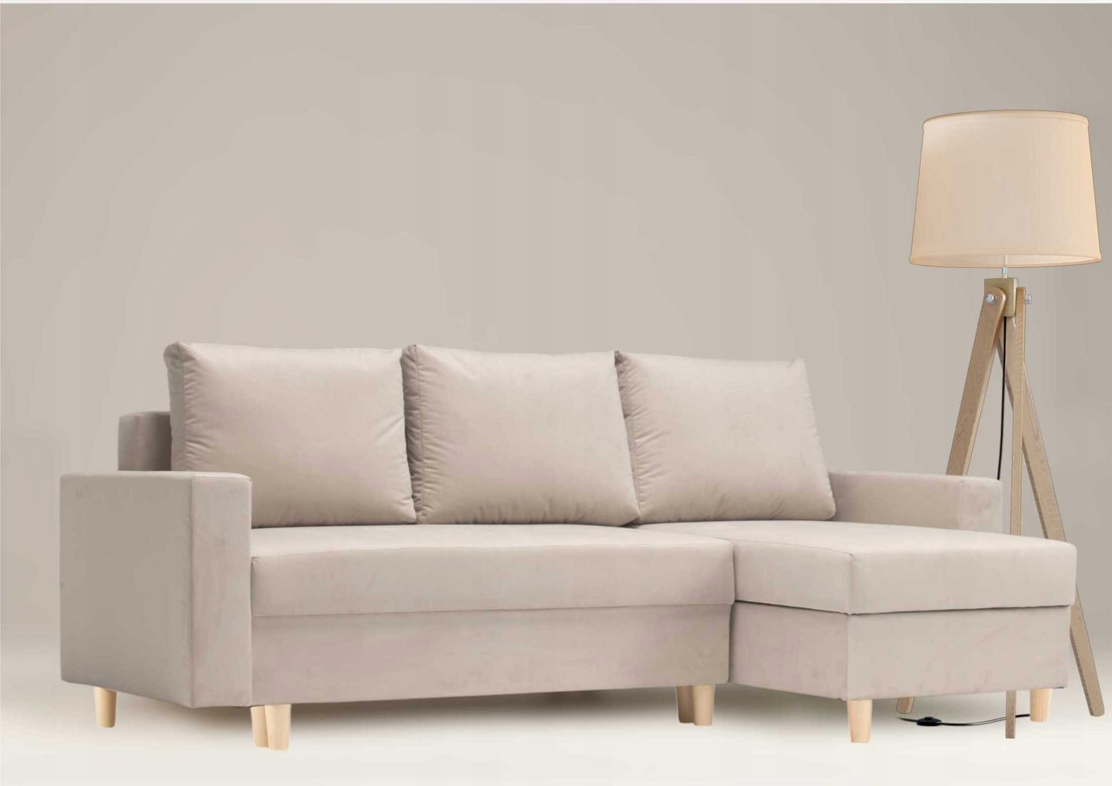 kanapa narożnik skandynawski SOFA funkcja spania Głębokość mebla 140 cm