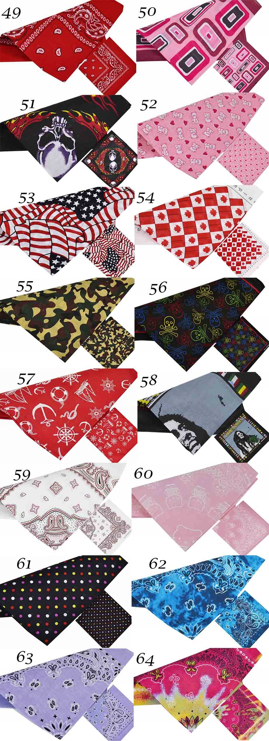 BANDANA Bawełniana Chusta BANDAMA 250 WZORÓW KOLOR Kolekcja Bandana