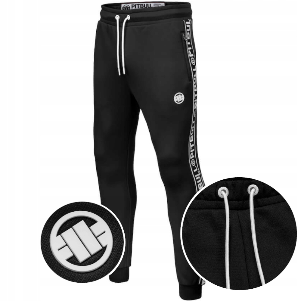 Spodnie Sportowe Dresowe Męskie Pit Bull Tape Logo Lampas Klasyk Dres_XL