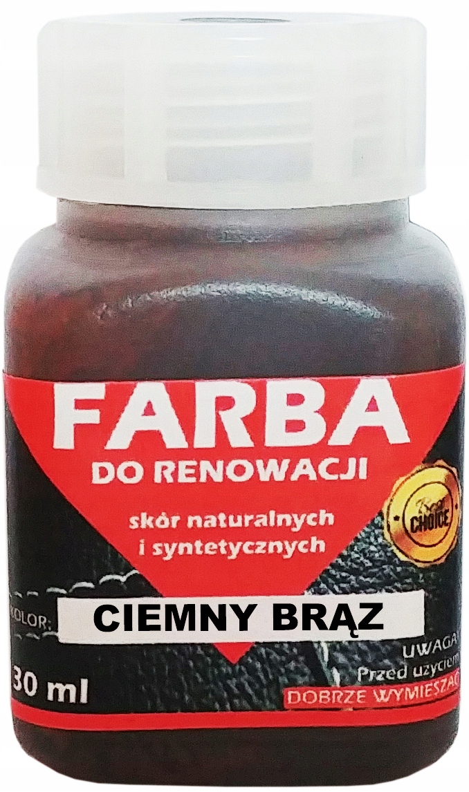 

Renowacja Skóry Tapicerki Farba Ciemny Brąz 30ml