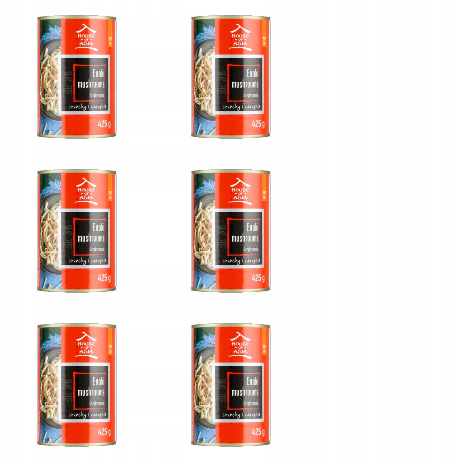 6 x 425 g House Of asia houby enoki Zwrzewka