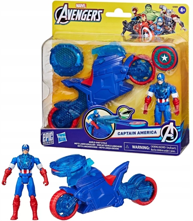 Marvel Avengers Vozidlo Kapitán Amerika G0889 autíčko s figurkou