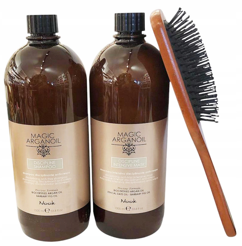 Nook Zestaw Magic Maska I Szampon Do Wygładzenia Szczotka 2x1000ML