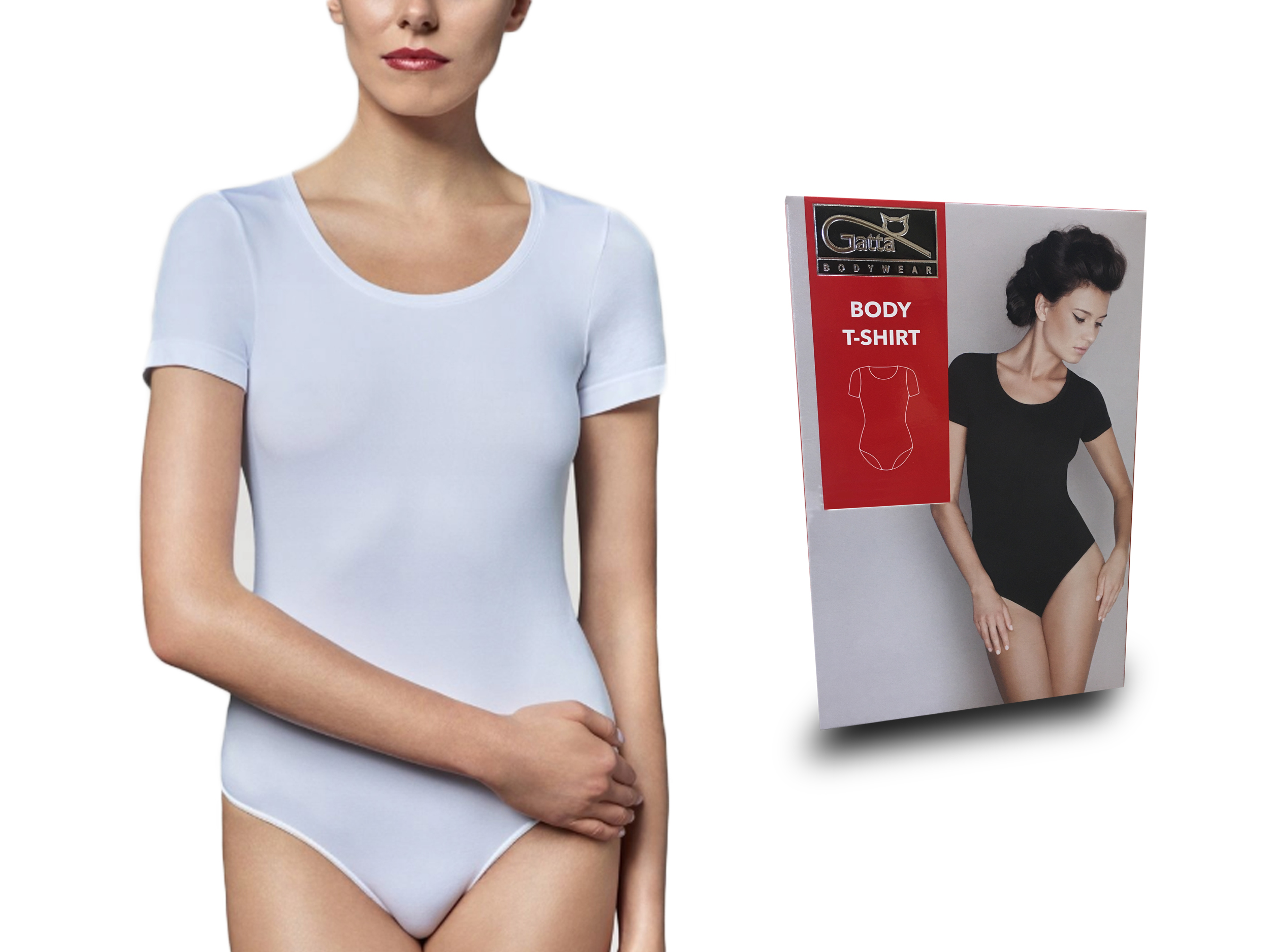 

Body bezszwowe krótki rękaw Gatta T-Shirt białe, M