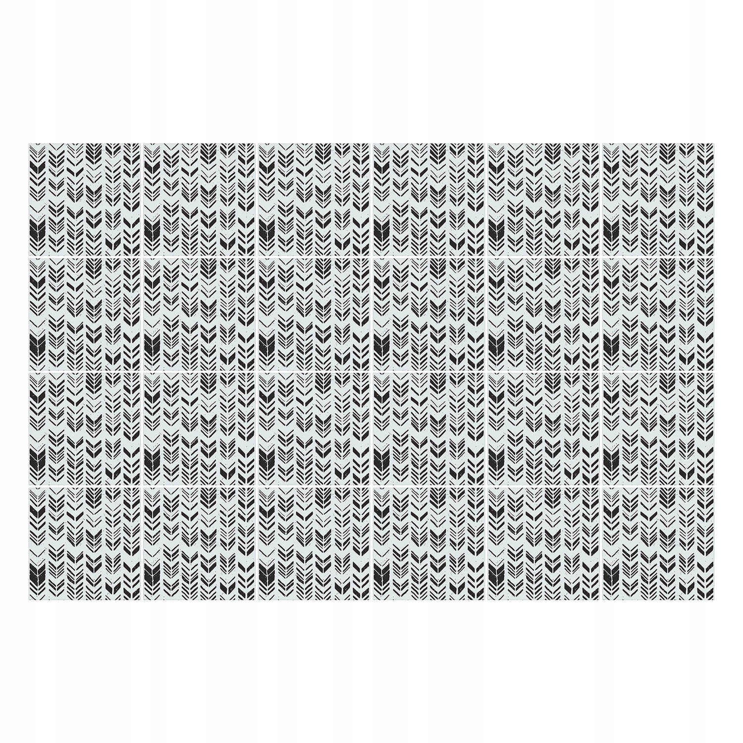 Dekorativní Samolepky na dlaždice Cikcaky a šipky 24 ks 20 x 20 cm