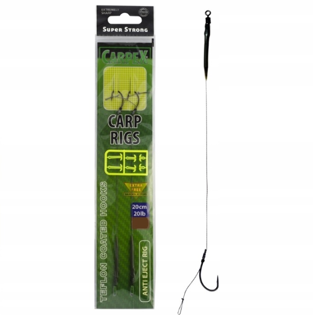 Przypony Carpex Karpiowe Anti Eject r.4/20cm/20lb/2szt.