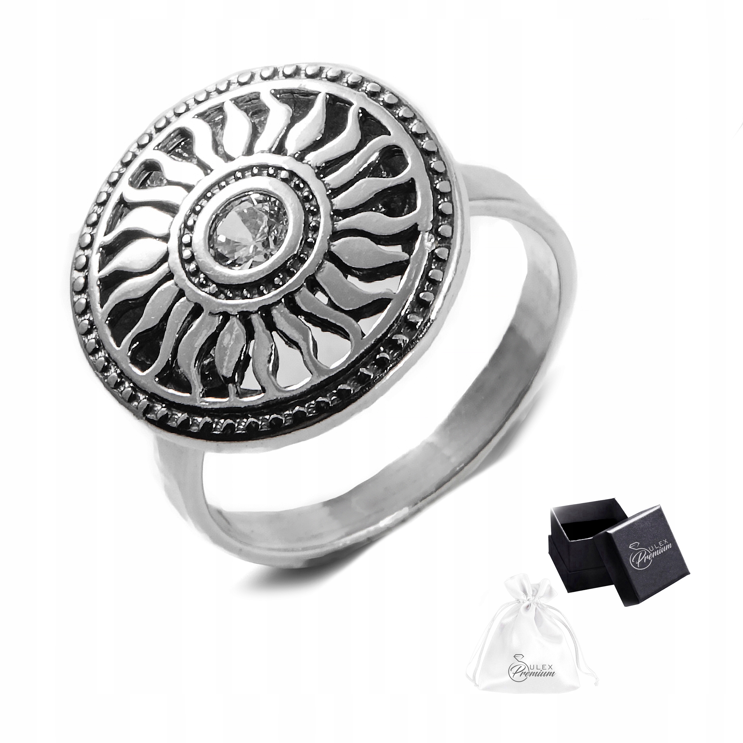 Stříbrný Prstýnek 925 Elegantní sluneční prsten pro ni vel. 16