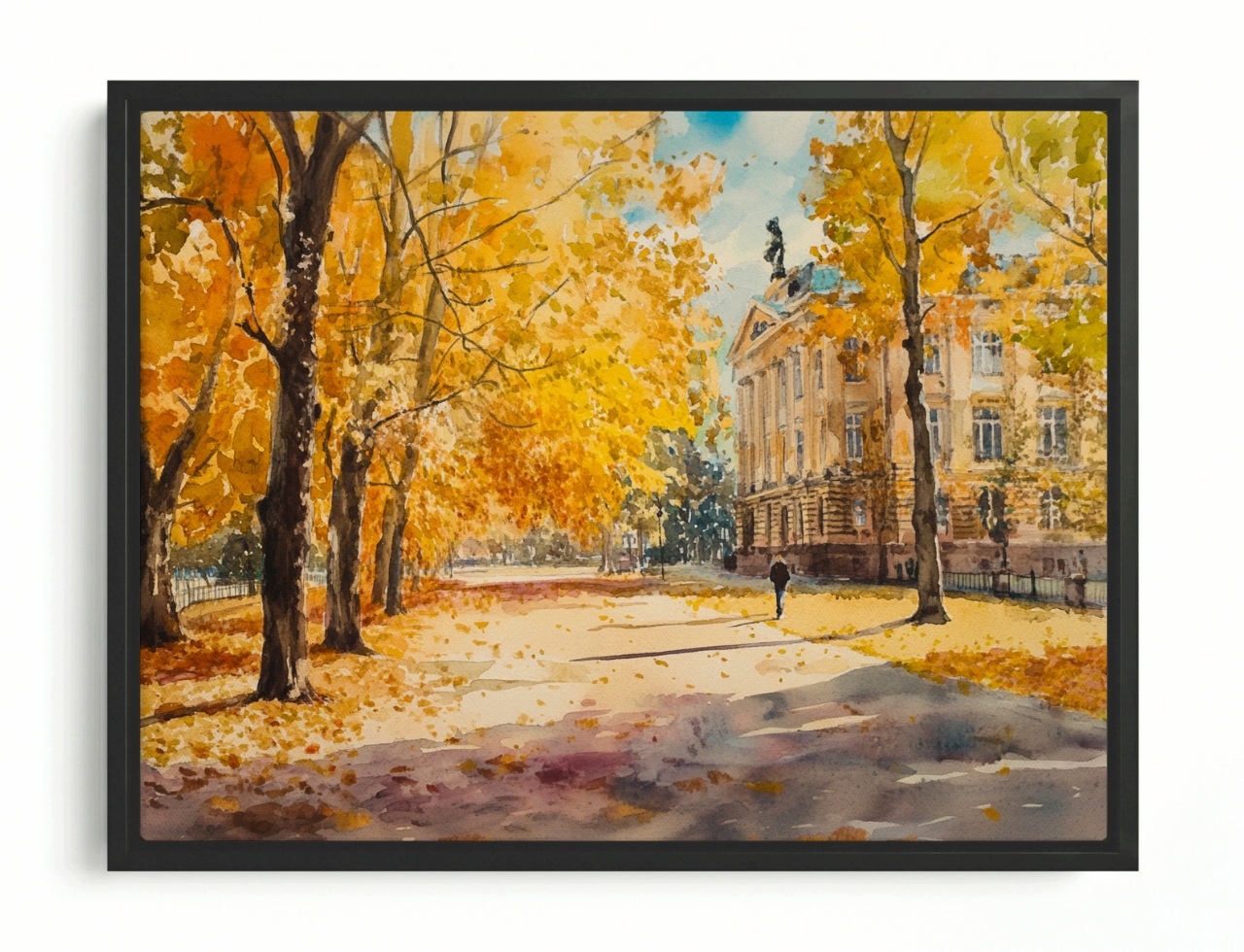 Obraz Rama American Box Mesto Ulica Park Jeseň Stromy Prechádzka Pohľad 80x60