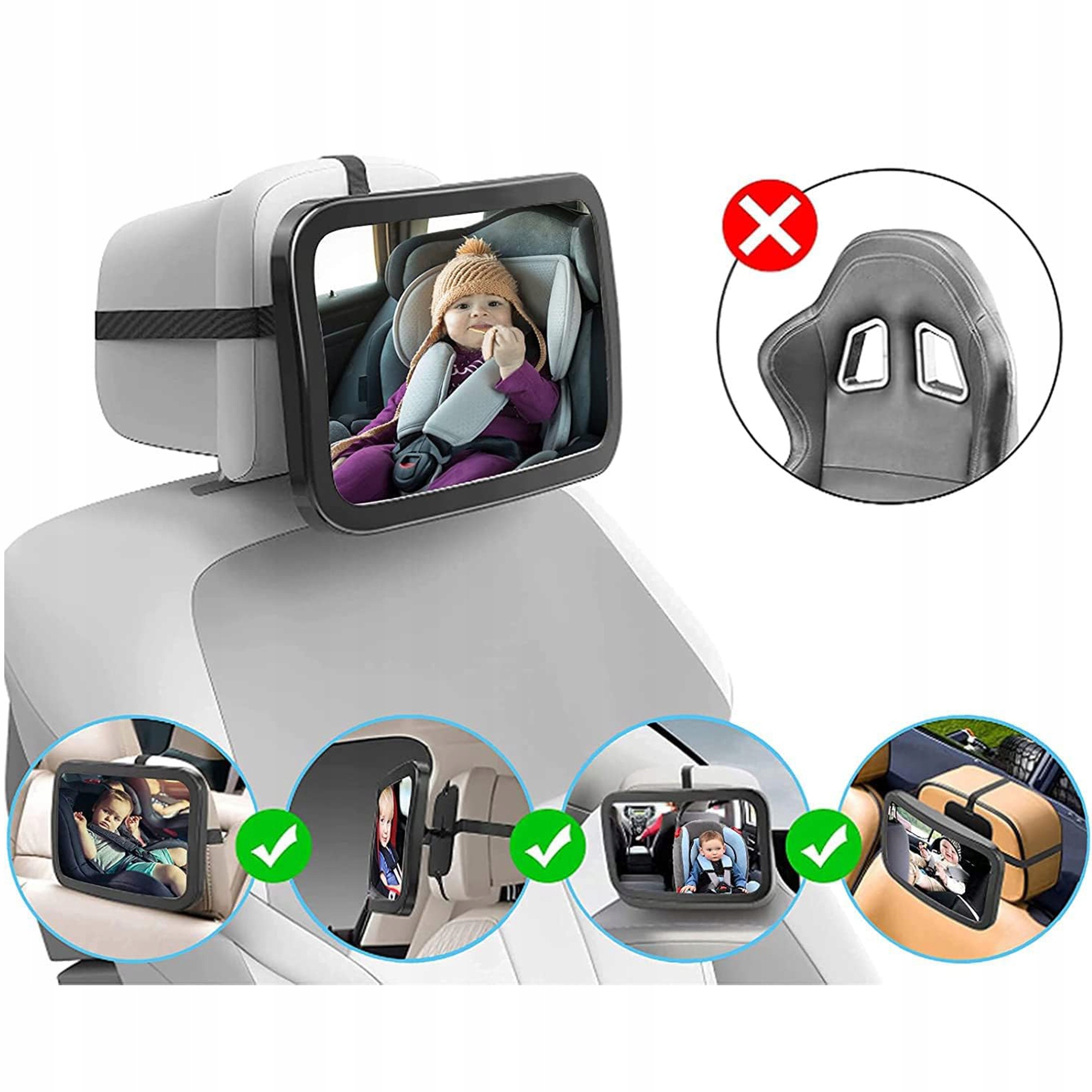 LUSTERKO DO OBSERWACJI DZIECKA W SAMOCHODZIE AUCIE REGULOWANE SIPO Marka SIPO