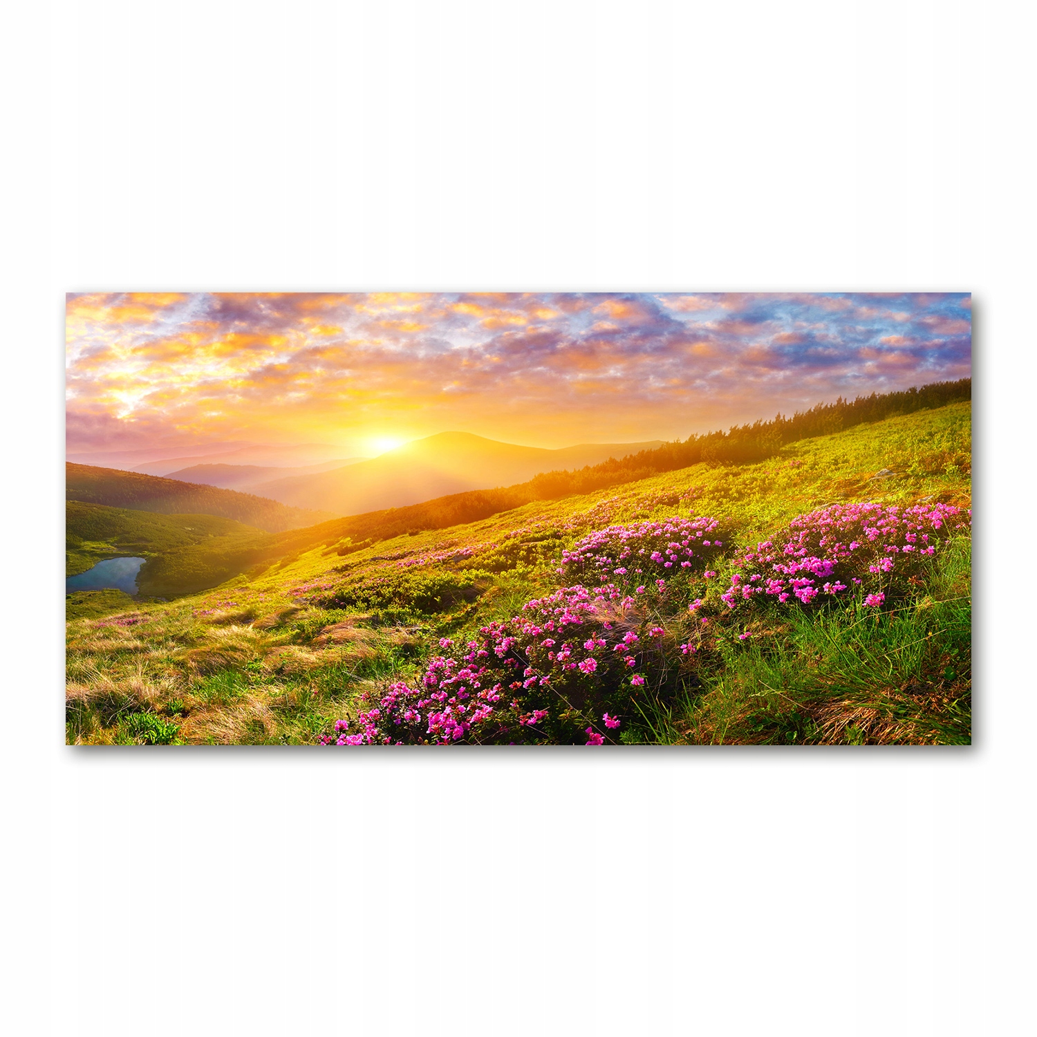 

Foto obraz szkło akryl Zachód słońca góry 120X60cm