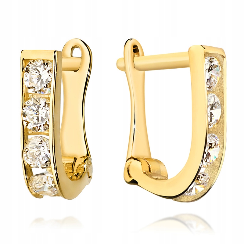 Zlaté Náušnice 585 Dětské Čárky z Zirkon