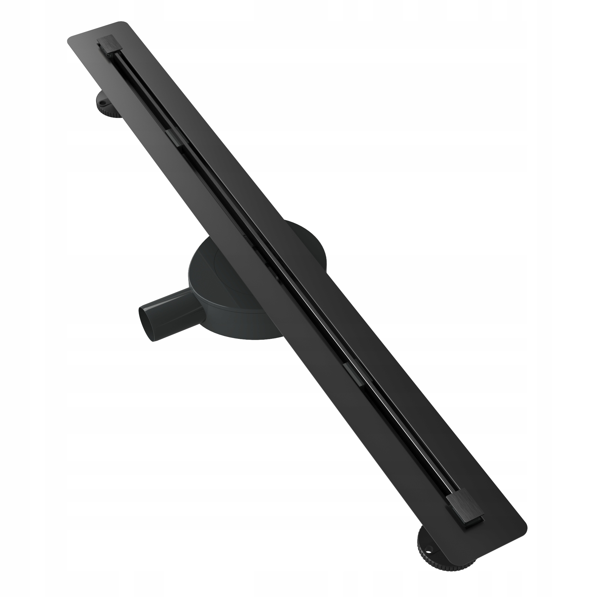 Lineárny Odtok Pod Dlažbu Čierny 80 cm Oceľ Sifón Sprchová Vanička Luno