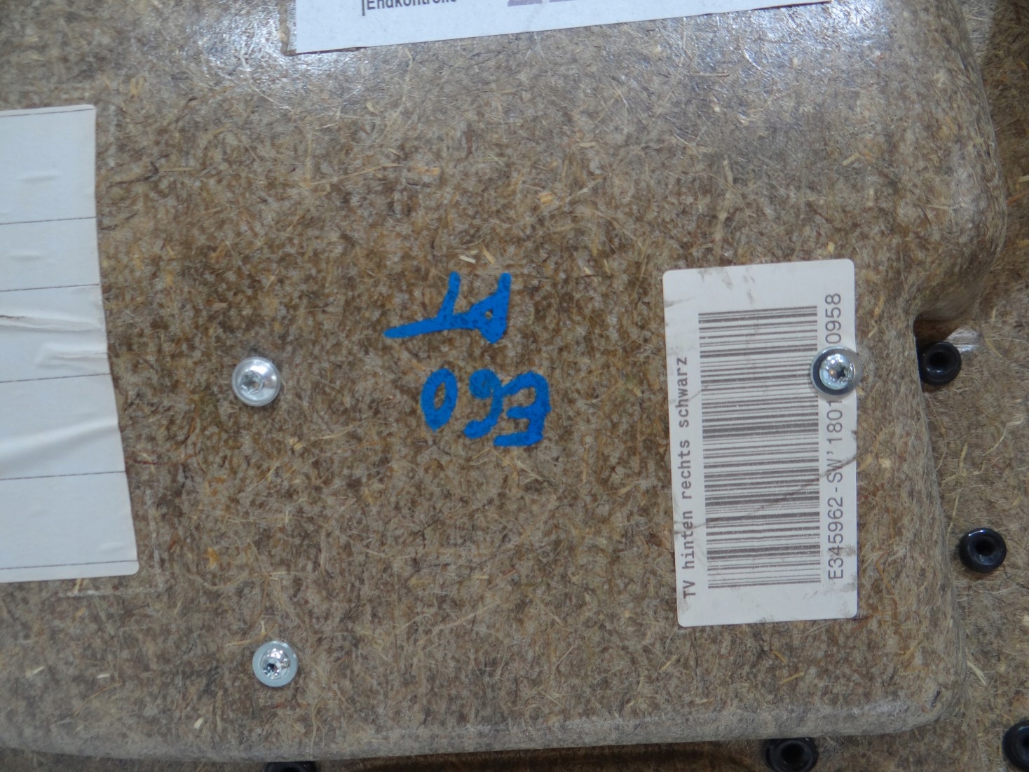 side upholstery door right rear part BMW 5 E60 OE