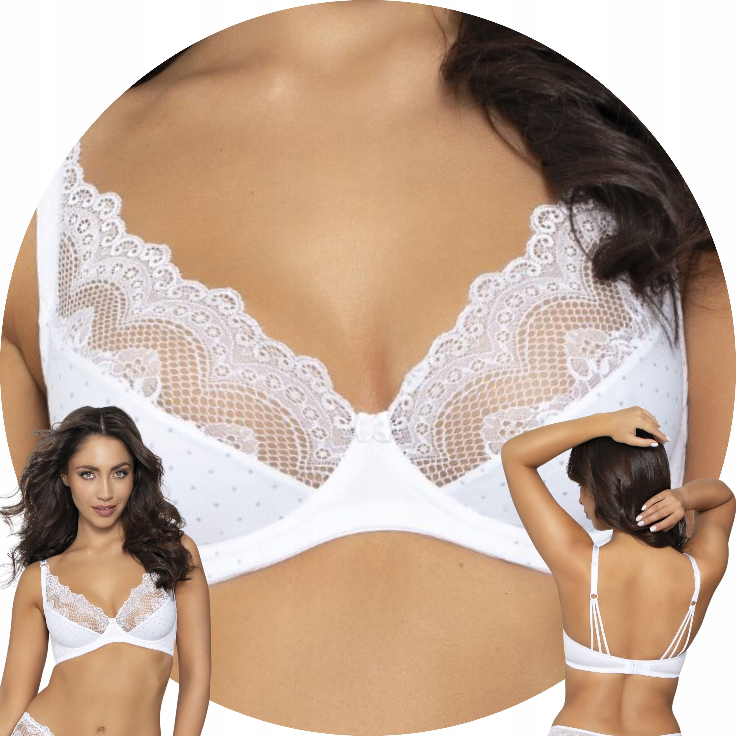 PariPari Sophia bílá krajka bílá Měkká podprsenka 85D Soft