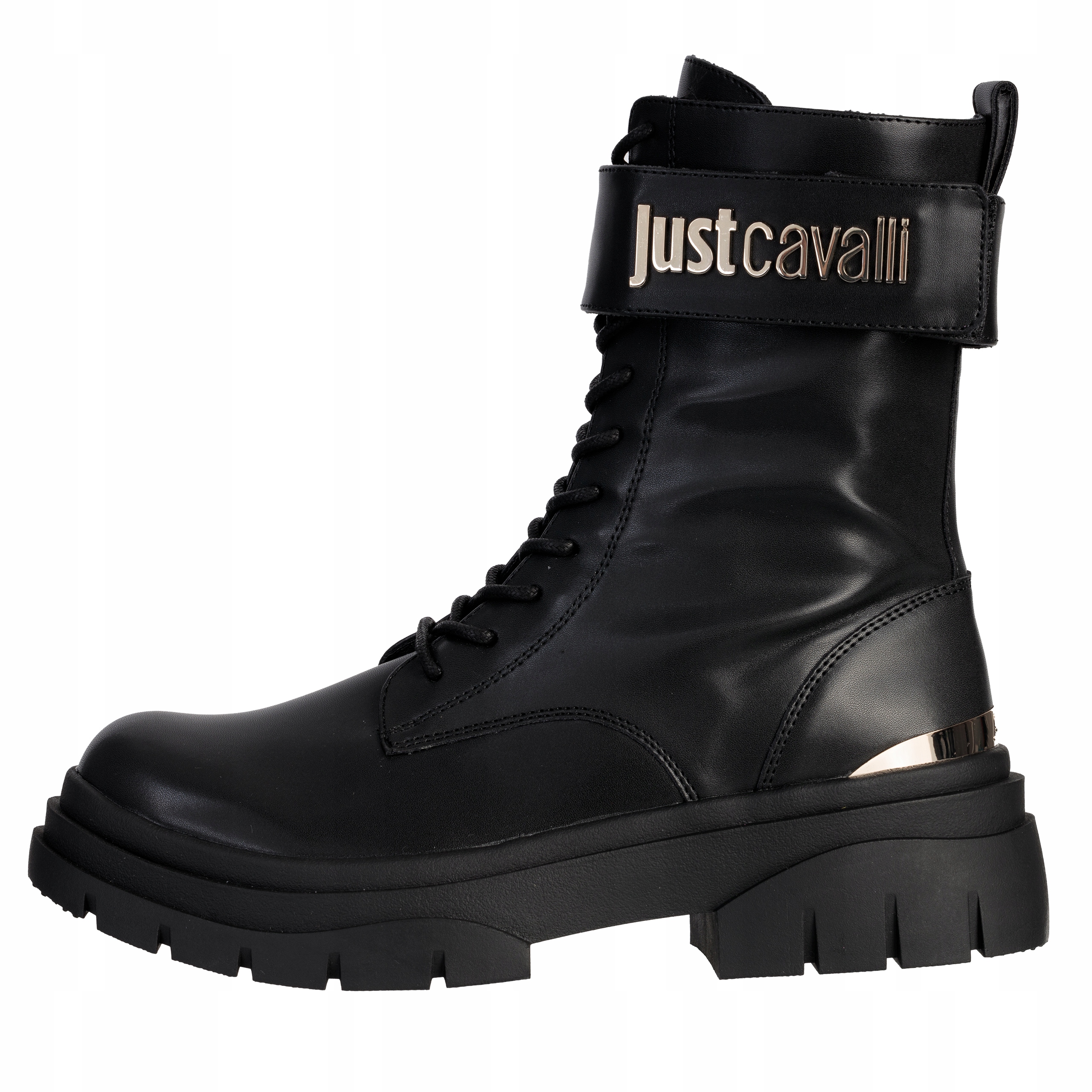 Just Cavalli damskie botki glany Black Gold