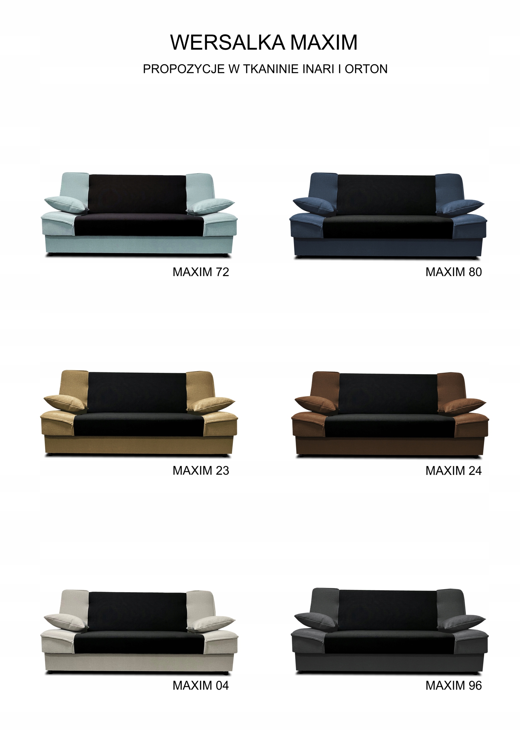 wersalka kanapa MAXIM 72 błękit spanie sprężyny Marka Platan Sofa