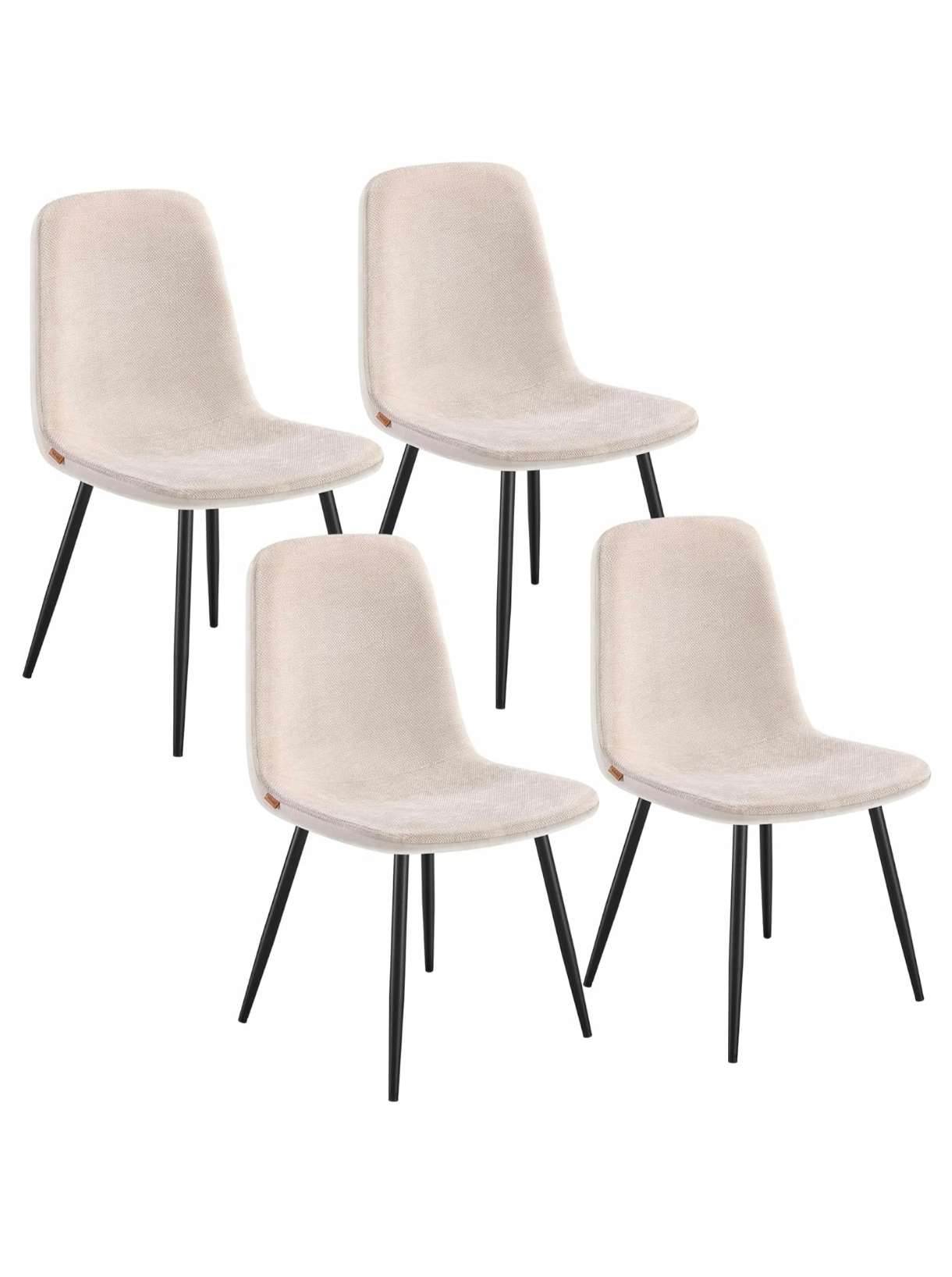 Vasagle Jedálenské Stoličky, Sada 4 Kusov, Krémovo-biela