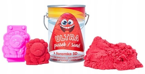 ULTRA PIASEK CZERWONY PUSZKA 150G+FOREMKA ZWIERZĄTKO