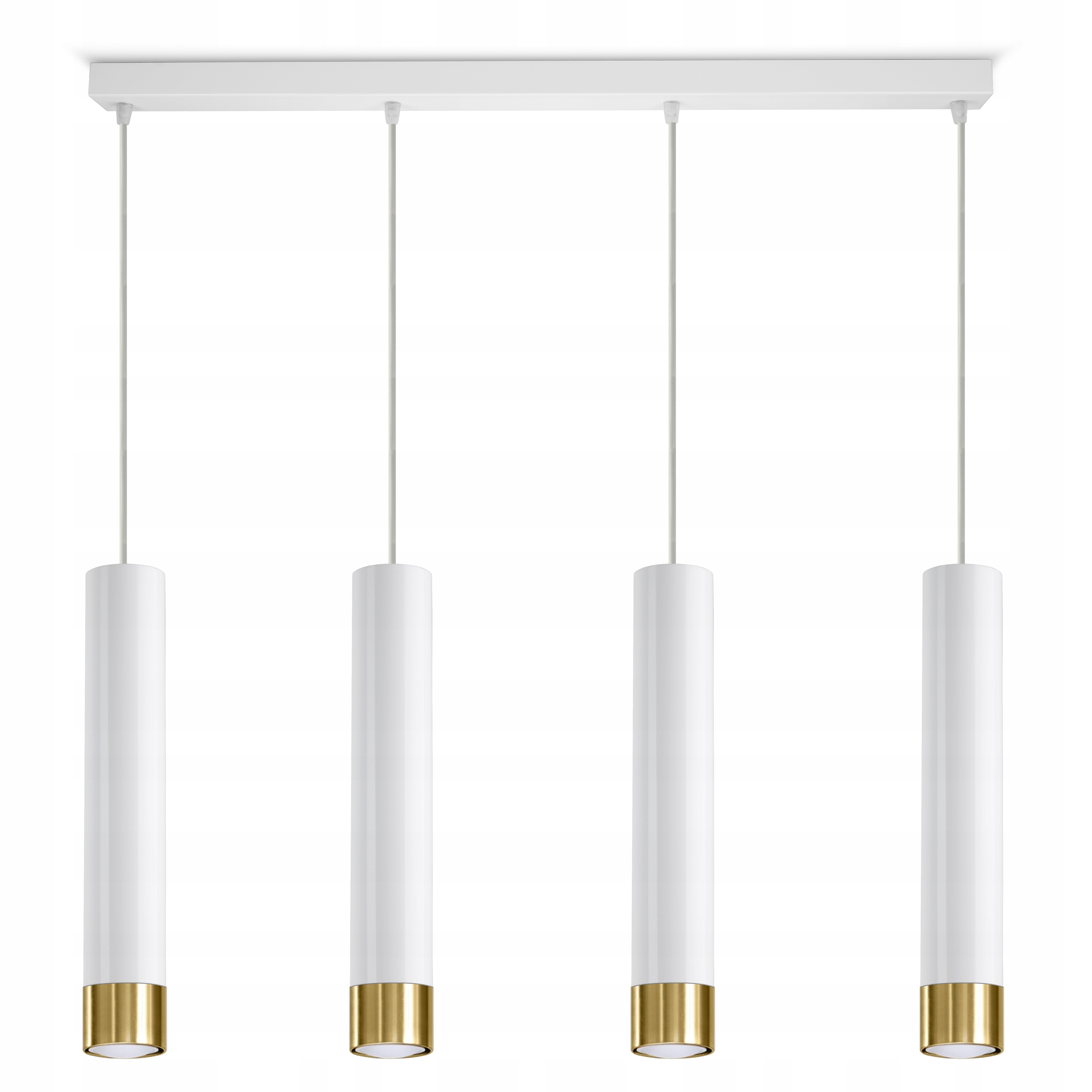 

Lampa Wisząca Tuby Metal Biała Złota Led GU10