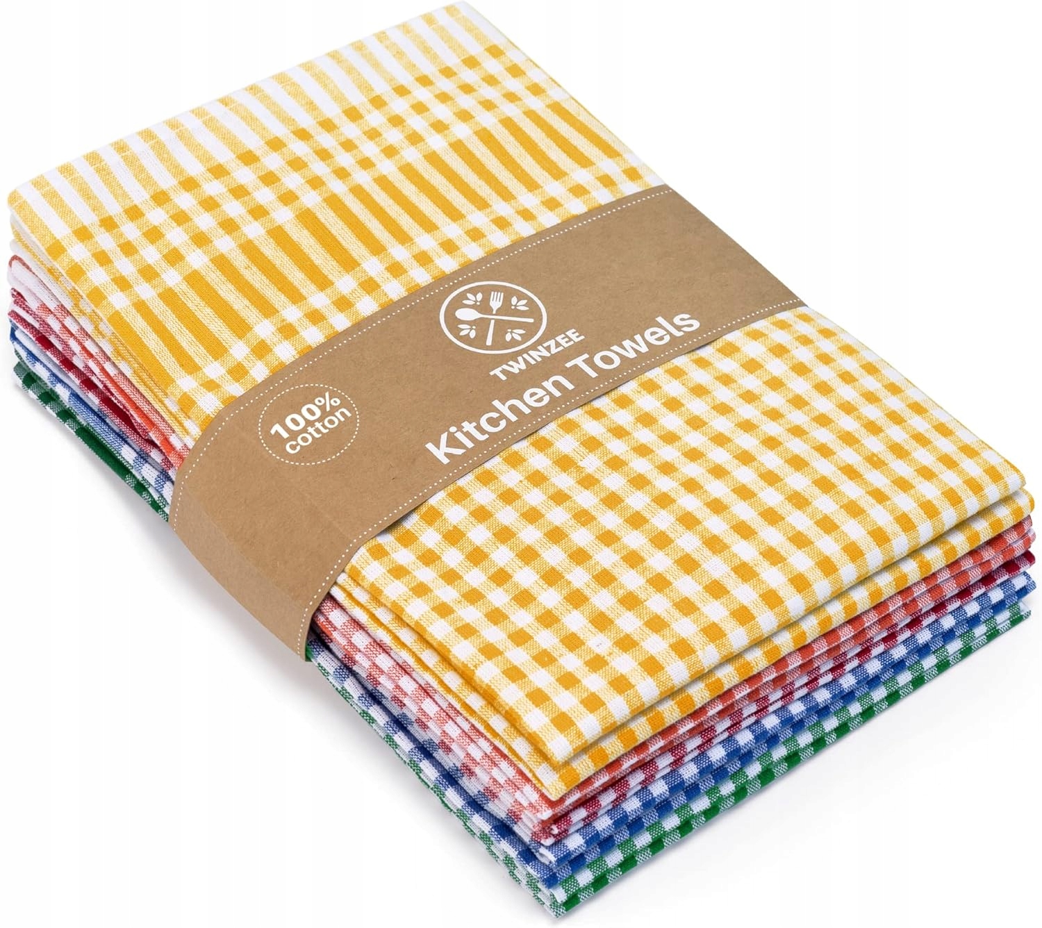 Levně Kuchyňské Utěrky 100% Bavlna 5 Kusů 47X67 CM Vzor Mřížka