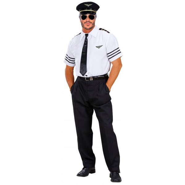 STRÓJ PILOTA OFICERA KOSZULA CZAPKA KRAWAT S Rozmiar S