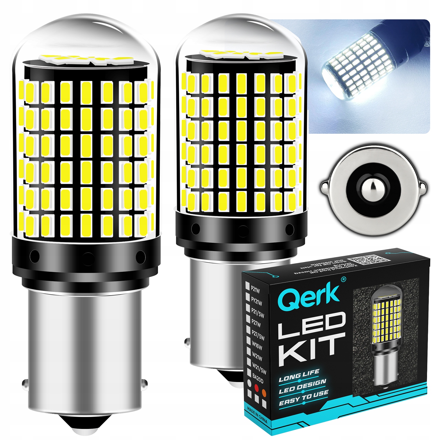 Żarówki Led P21W 2szt. Qerk B144 Wstecznego Cofania 144 Led Mocne Canbus