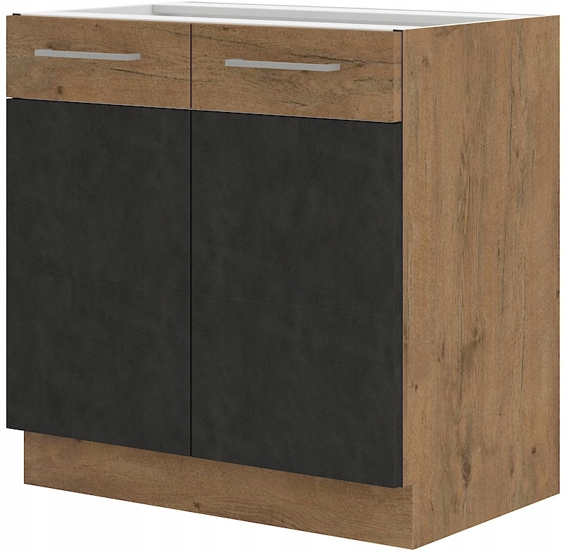 

Szafka kuchenna pod zlew 80cm. Grafit Dąb Lancelot