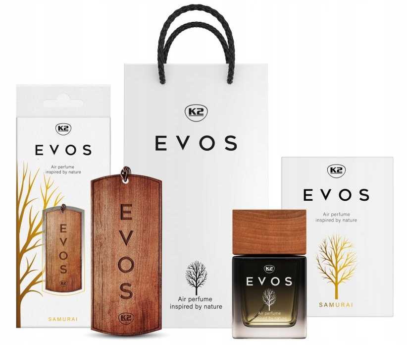 K2 EVOS PERFUMY SAMOCHODOWE ZAWIESZKA ZAPACH NA LUSTERKO SAMURAI PREZENT