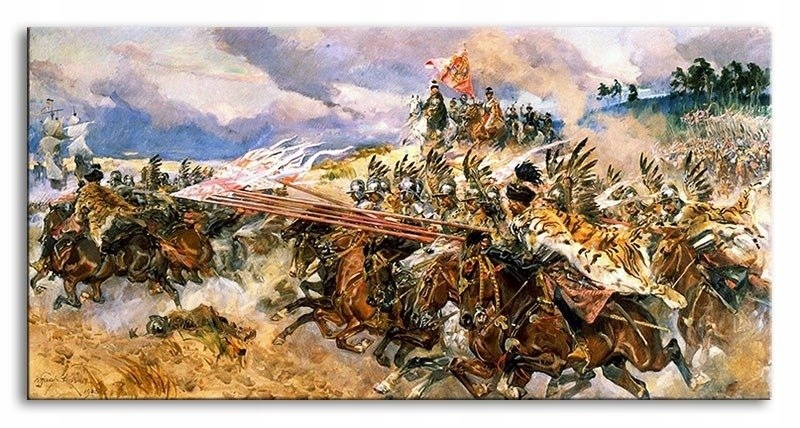 KOSSAK - BITWA POD KIRCHOLMEM obraz, 45x90 cm Marka ArtFabric