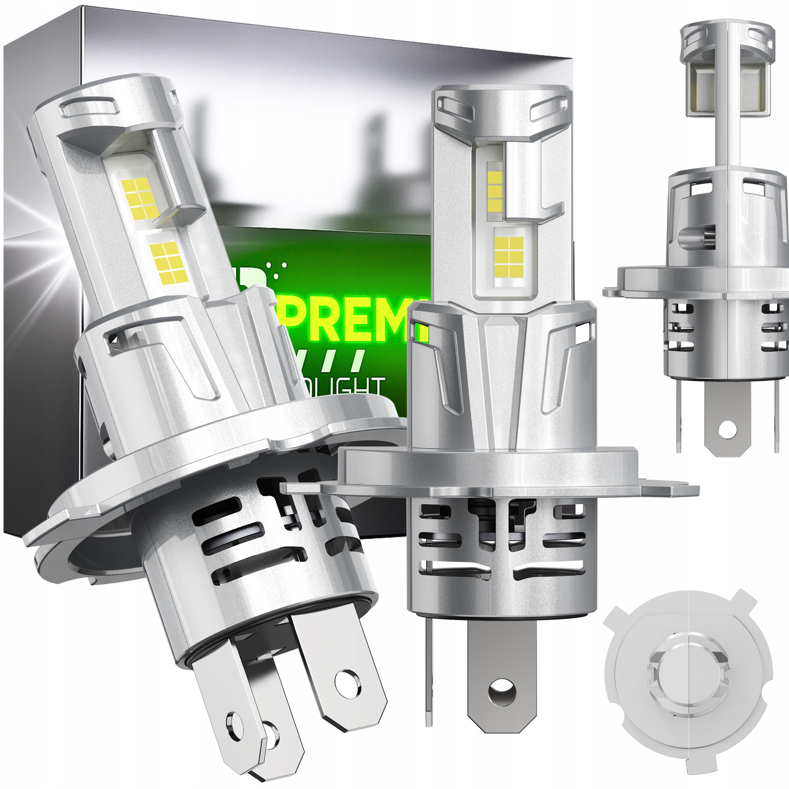 Žárovka H4 Led Bílá Silné Světlo 100W Homologace Canbus Led Wurtex