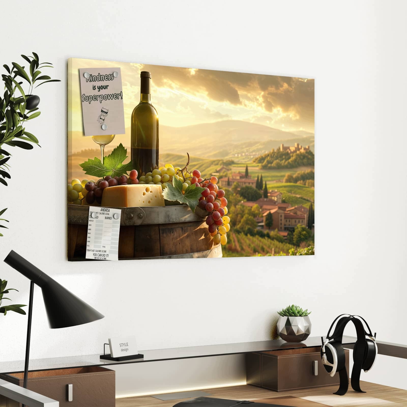 Magnetická tabule Kraina vína Idylla 60 × 40 cm
