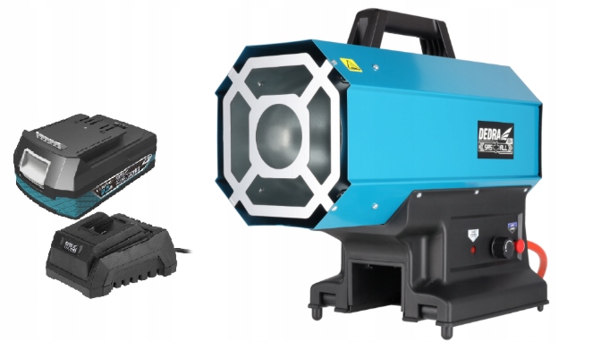 Plynový ohřívač Dedra, akumulátor 2AH Sada 18V/230V Sas+all DED7185H