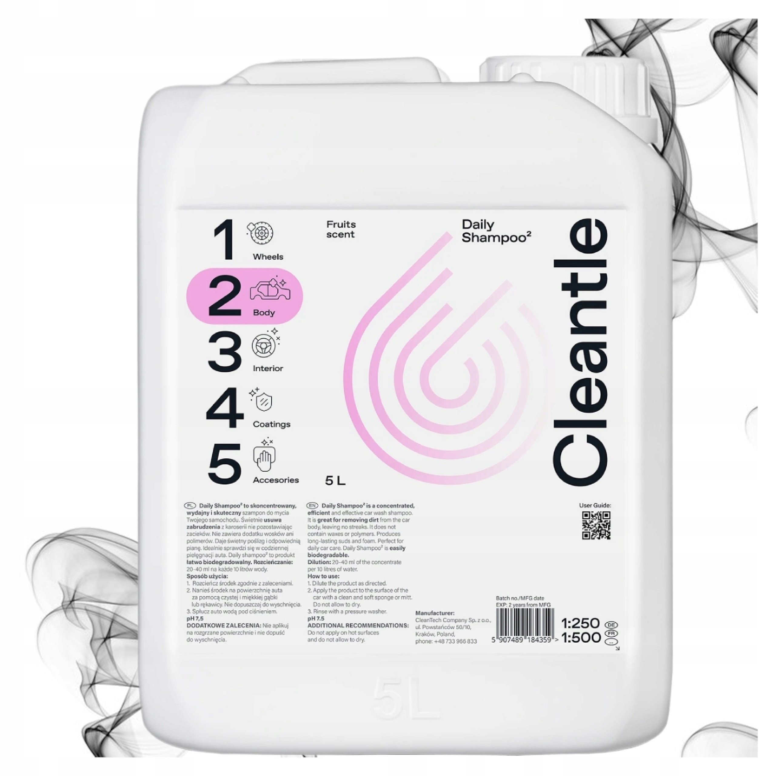 Šampon na čištění auta Neutrální Cleantle Daily Shampoo 2 5 l