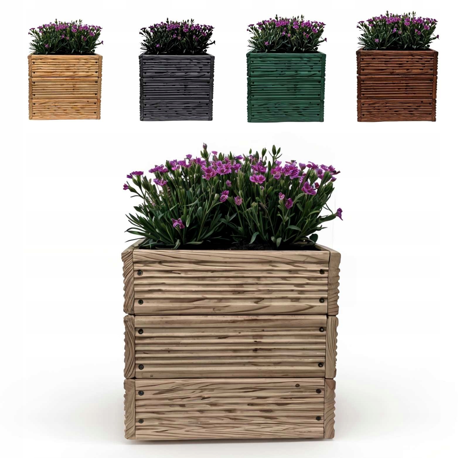 Krabice 30x30x28 cm, modřín, surový květináč