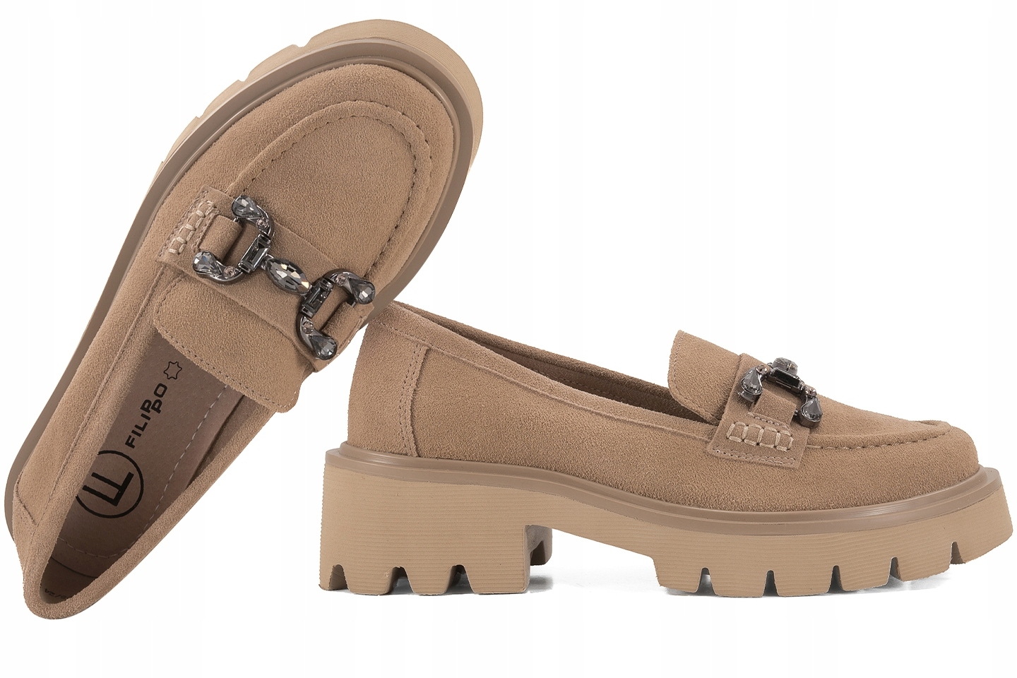 Filippo DP6475 Dámské Polobotky Mokasíny Kožené Semišové 40