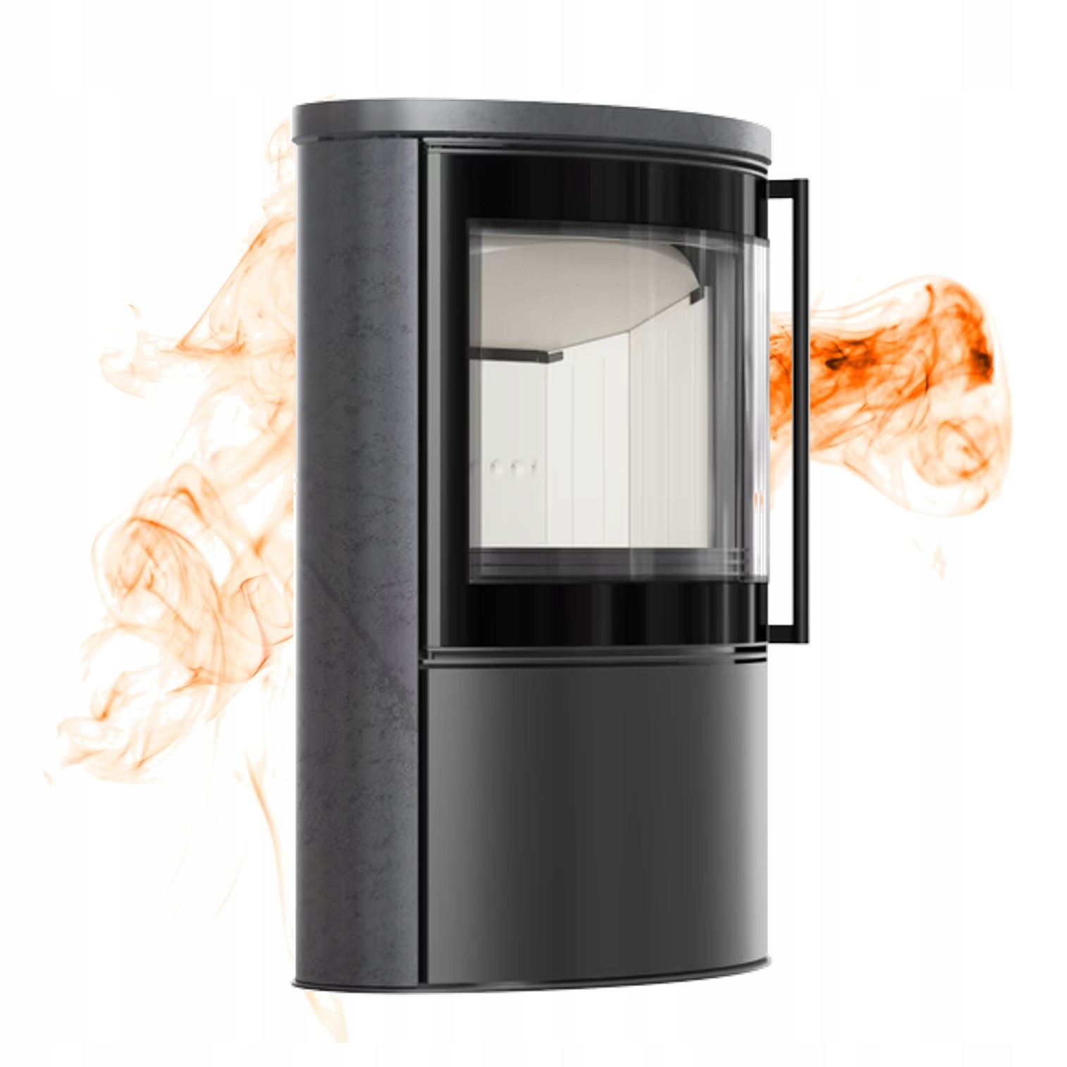 Ocelový kamna Bjorn z keramiky Grafite Satin s keramickým krytem