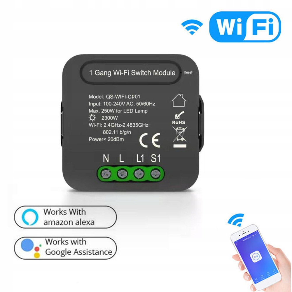 QS-WIFI-CP01 TUYA Wi-FI Moduł Inteligentny Moduł Przełącznik BZ