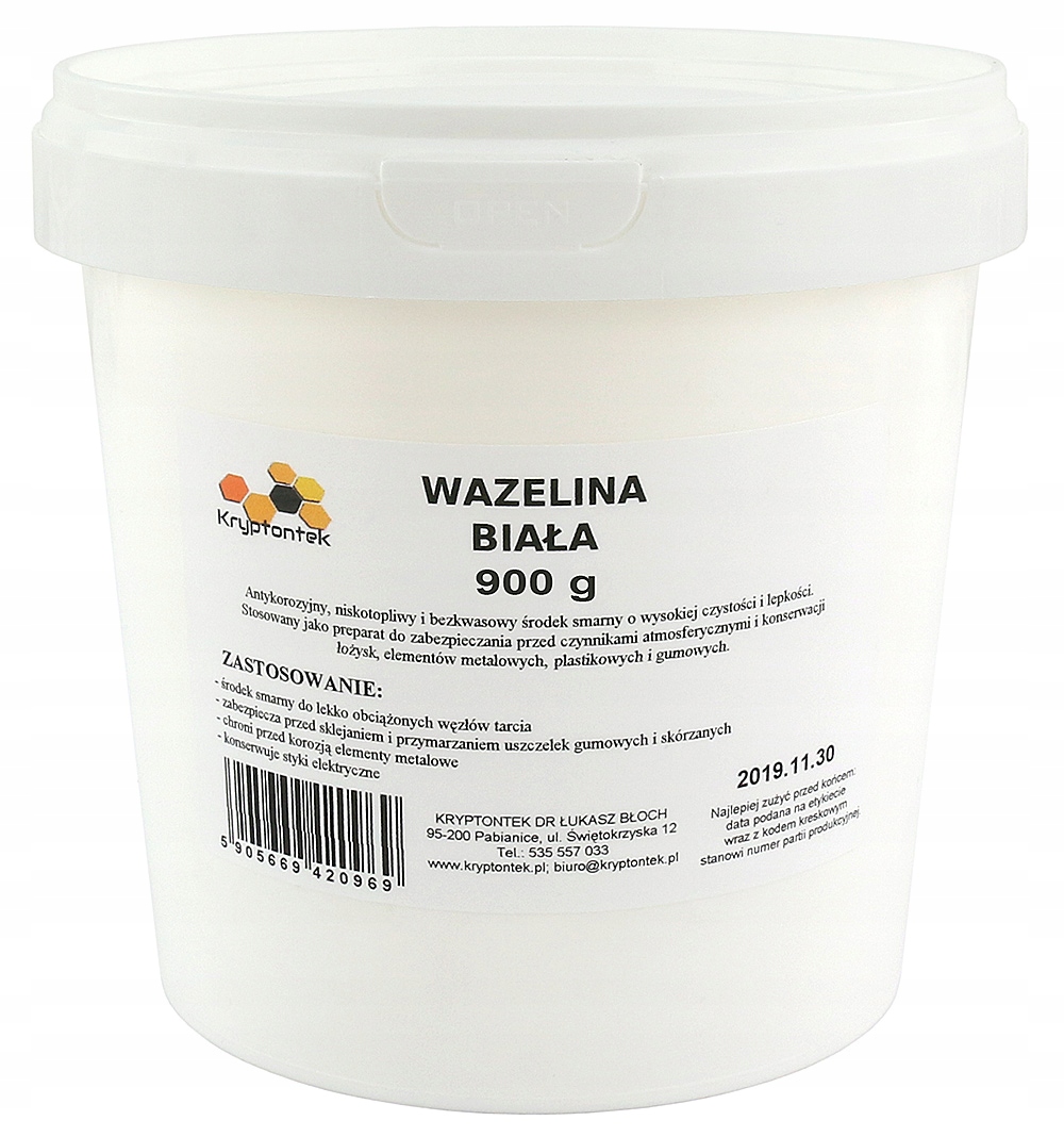 

Wazelina Biała Techniczna 900g Smarowanie