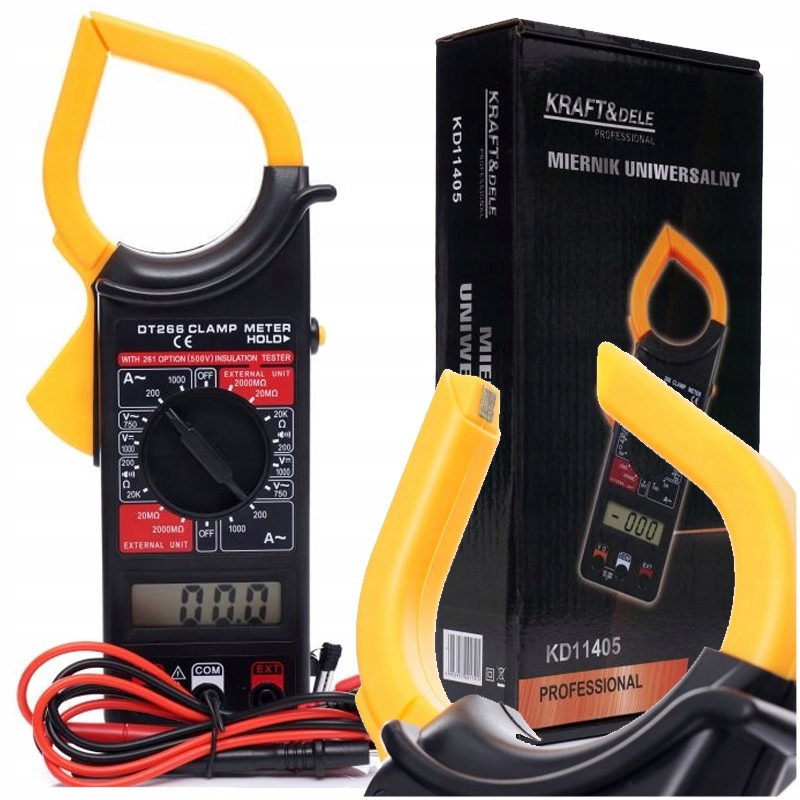 Multimetr Miernik Prądu Cęgowy Cyfrowy KD11405, Kraft&dele, KD11405.5903957