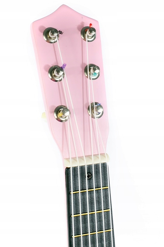 DREWNIANA GITARA KLASYCZNA DLA DZIECI - różowa Wersja Praworęczna