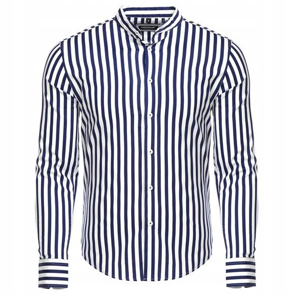 

Koszula Męska Stójka Bez Kołnierza Prezent Casual