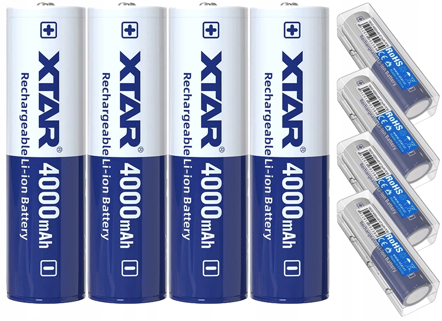 4 Ks Nabíjecí Baterie Xtar 18650 3.6V 4000MAH Li-ion S Pojistkou Protected