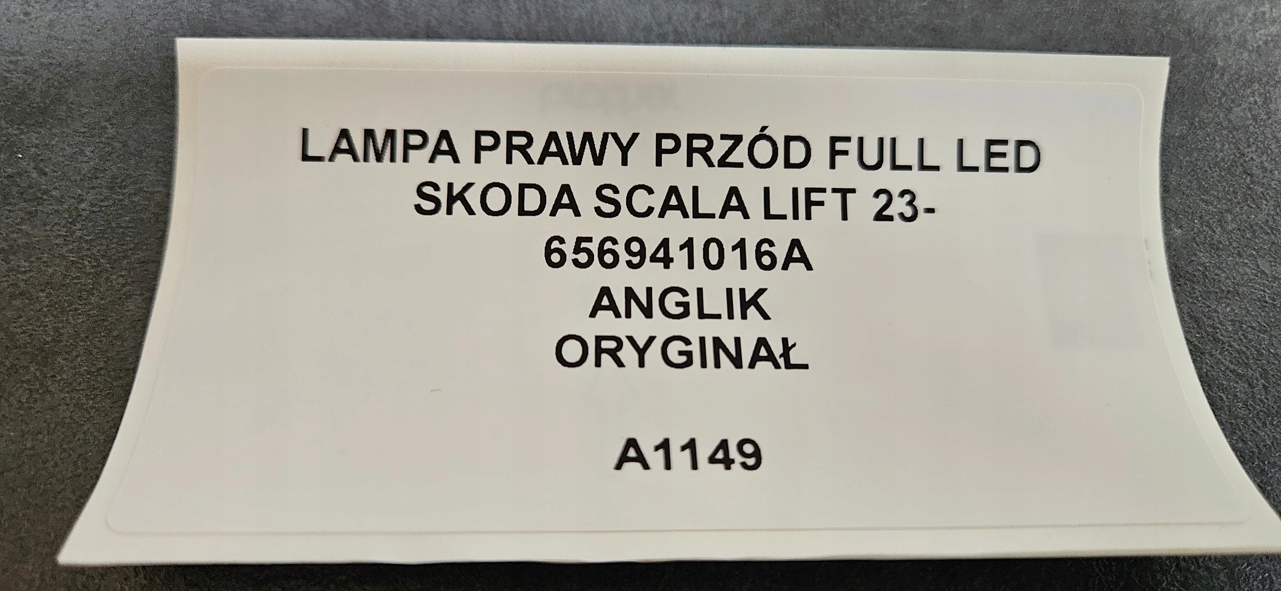 light right front FULL LED SKODA SCALA LIFT 23- ANGLIK original 656941016A