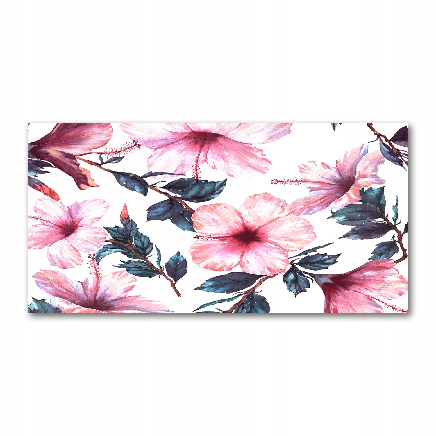 

Foto obraz szkło akryl Kwiaty hibiskusa 120X60 cm