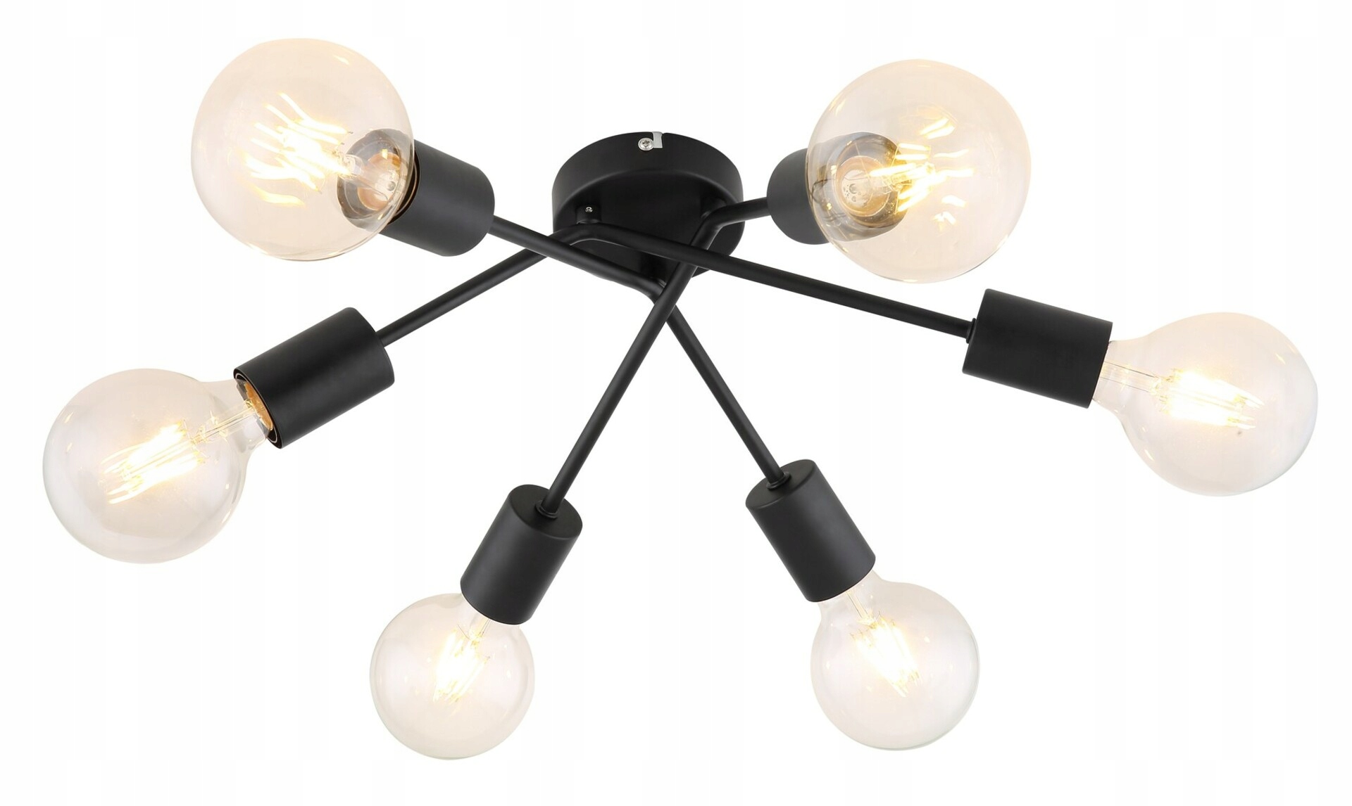 Rabalux Lamar stropné svietidlo 6xE27, čierne, kov, moderné, IP20, 38 cm