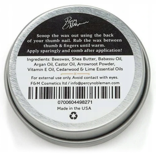 Wosk do wąsów Percy Nobleman 30g Opakowanie słoiczek